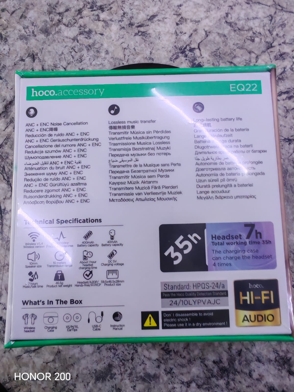 HOCO EQ22 Wireless Earbuds – Premium ANC+ENC Bluetooth